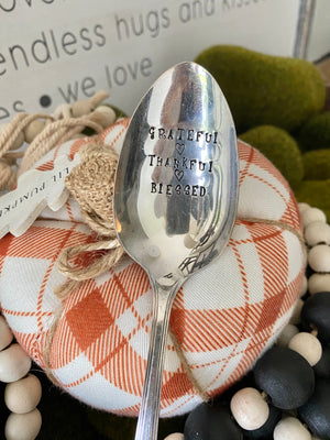 Grateful thankful blessed large serving spoon